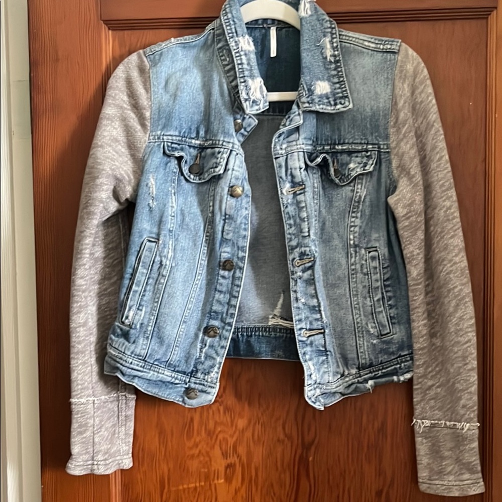Free People Denim and Gray Jacket